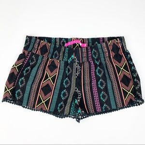 Tinseltown Shorts Linen Blend Boho Black M D5